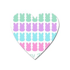 Happy Easter Rabbit Color Green Purple Blue Pink Heart Magnet by Mariart