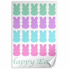 Happy Easter Rabbit Color Green Purple Blue Pink Canvas 20  X 30   by Mariart