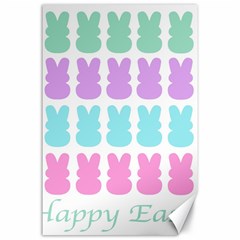 Happy Easter Rabbit Color Green Purple Blue Pink Canvas 24  X 36  by Mariart