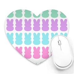 Happy Easter Rabbit Color Green Purple Blue Pink Heart Mousepads by Mariart