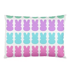 Happy Easter Rabbit Color Green Purple Blue Pink Pillow Case by Mariart