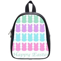 Happy Easter Rabbit Color Green Purple Blue Pink School Bags (small)  by Mariart