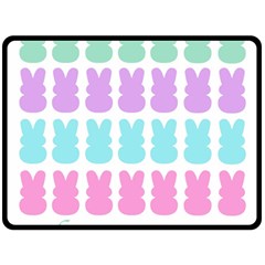 Happy Easter Rabbit Color Green Purple Blue Pink Fleece Blanket (large)  by Mariart