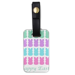 Happy Easter Rabbit Color Green Purple Blue Pink Luggage Tags (one Side) 