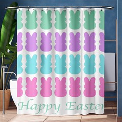 Happy Easter Rabbit Color Green Purple Blue Pink Shower Curtain 60  X 72  (medium)  by Mariart