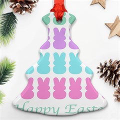 Happy Easter Rabbit Color Green Purple Blue Pink Christmas Tree Ornament (two Sides)