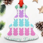 Happy Easter Rabbit Color Green Purple Blue Pink Christmas Tree Ornament (Two Sides) Front