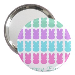 Happy Easter Rabbit Color Green Purple Blue Pink 3  Handbag Mirrors by Mariart