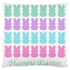 Happy Easter Rabbit Color Green Purple Blue Pink Standard Flano Cushion Case (two Sides) by Mariart