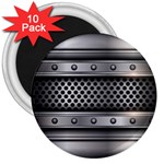 Iron Content Hole Mix Polka Dot Circle Silver 3  Magnets (10 pack)  Front