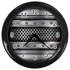 Iron Content Hole Mix Polka Dot Circle Silver Wall Clocks (black) by Mariart