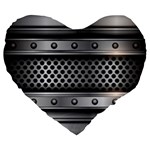 Iron Content Hole Mix Polka Dot Circle Silver Large 19  Premium Flano Heart Shape Cushions Front