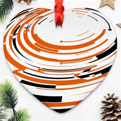 Hole Black Orange Arrow Ornament (heart) by Mariart