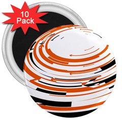 Hole Black Orange Arrow 3  Magnets (10 Pack)  by Mariart