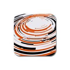 Hole Black Orange Arrow Rubber Square Coaster (4 Pack)  by Mariart