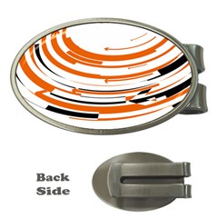 Hole Black Orange Arrow Money Clips (oval)  by Mariart