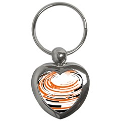 Hole Black Orange Arrow Key Chains (heart)  by Mariart