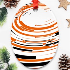 Hole Black Orange Arrow Oval Ornament (two Sides) by Mariart