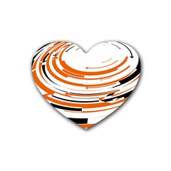 Hole Black Orange Arrow Heart Coaster (4 Pack) 