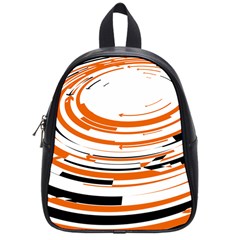 Hole Black Orange Arrow School Bags (small)  by Mariart