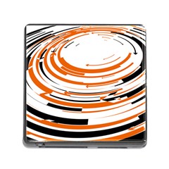 Hole Black Orange Arrow Memory Card Reader (square) by Mariart