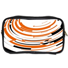 Hole Black Orange Arrow Toiletries Bags by Mariart