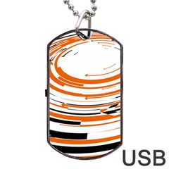 Hole Black Orange Arrow Dog Tag Usb Flash (one Side) by Mariart