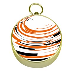 Hole Black Orange Arrow Gold Compasses by Mariart