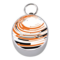 Hole Black Orange Arrow Mini Silver Compasses by Mariart