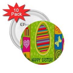 Happy Easter Butterfly Love Flower Floral Color Rainbow 2 25  Buttons (10 Pack)  by Mariart