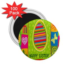 Happy Easter Butterfly Love Flower Floral Color Rainbow 2 25  Magnets (100 Pack) 