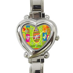 Happy Easter Butterfly Love Flower Floral Color Rainbow Heart Italian Charm Watch by Mariart