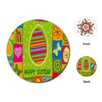 Happy Easter Butterfly Love Flower Floral Color Rainbow Playing Cards (Round)  Front