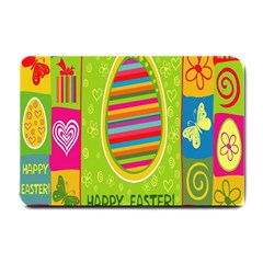 Happy Easter Butterfly Love Flower Floral Color Rainbow Small Doormat  by Mariart