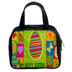 Happy Easter Butterfly Love Flower Floral Color Rainbow Classic Handbags (2 Sides) by Mariart