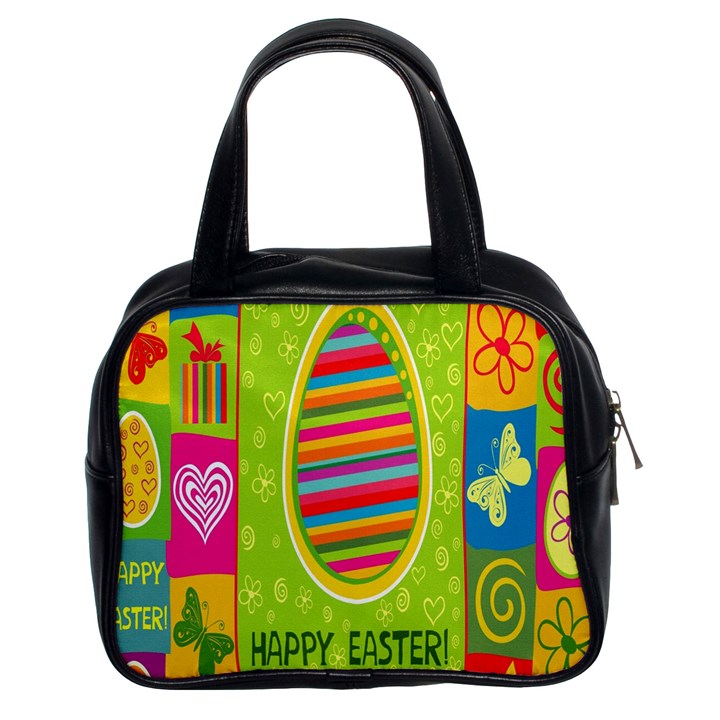 Happy Easter Butterfly Love Flower Floral Color Rainbow Classic Handbags (2 Sides)