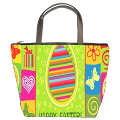 Happy Easter Butterfly Love Flower Floral Color Rainbow Bucket Bags by Mariart