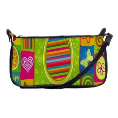 Happy Easter Butterfly Love Flower Floral Color Rainbow Shoulder Clutch Bags by Mariart