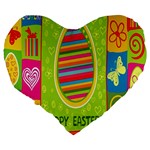 Happy Easter Butterfly Love Flower Floral Color Rainbow Large 19  Premium Heart Shape Cushions Back