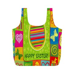 Happy Easter Butterfly Love Flower Floral Color Rainbow Full Print Recycle Bags (m)  by Mariart