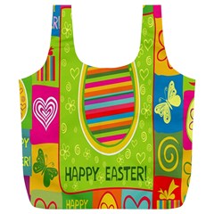 Happy Easter Butterfly Love Flower Floral Color Rainbow Full Print Recycle Bags (l)  by Mariart