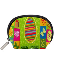 Happy Easter Butterfly Love Flower Floral Color Rainbow Accessory Pouches (small)  by Mariart