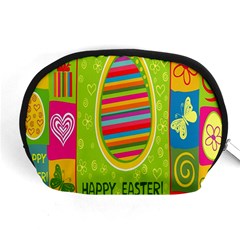 Happy Easter Butterfly Love Flower Floral Color Rainbow Accessory Pouches (medium)  by Mariart