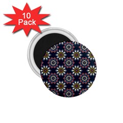 Floral Flower Star Blue 1 75  Magnets (10 Pack)  by Mariart