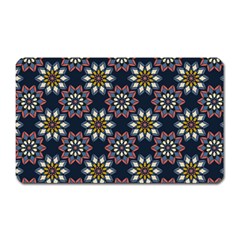 Floral Flower Star Blue Magnet (rectangular) by Mariart