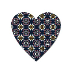 Floral Flower Star Blue Heart Magnet by Mariart