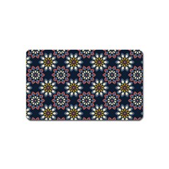 Floral Flower Star Blue Magnet (name Card) by Mariart