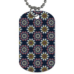 Floral Flower Star Blue Dog Tag (one Side) by Mariart