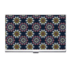 Floral Flower Star Blue Business Card Holders by Mariart