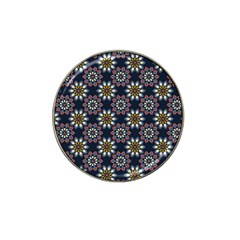 Floral Flower Star Blue Hat Clip Ball Marker (4 Pack) by Mariart